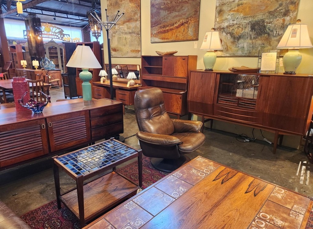 Mid-century rosewood and teak furniture